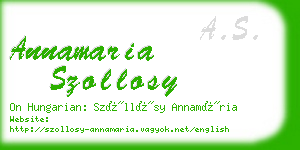 annamaria szollosy business card